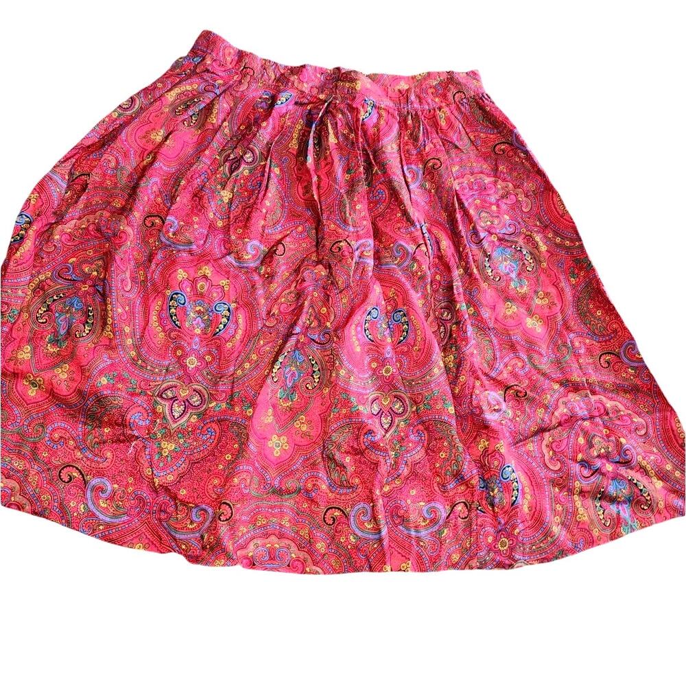 Worthington bohemian paisley Pleated Vintage Midi Skirt Size 18